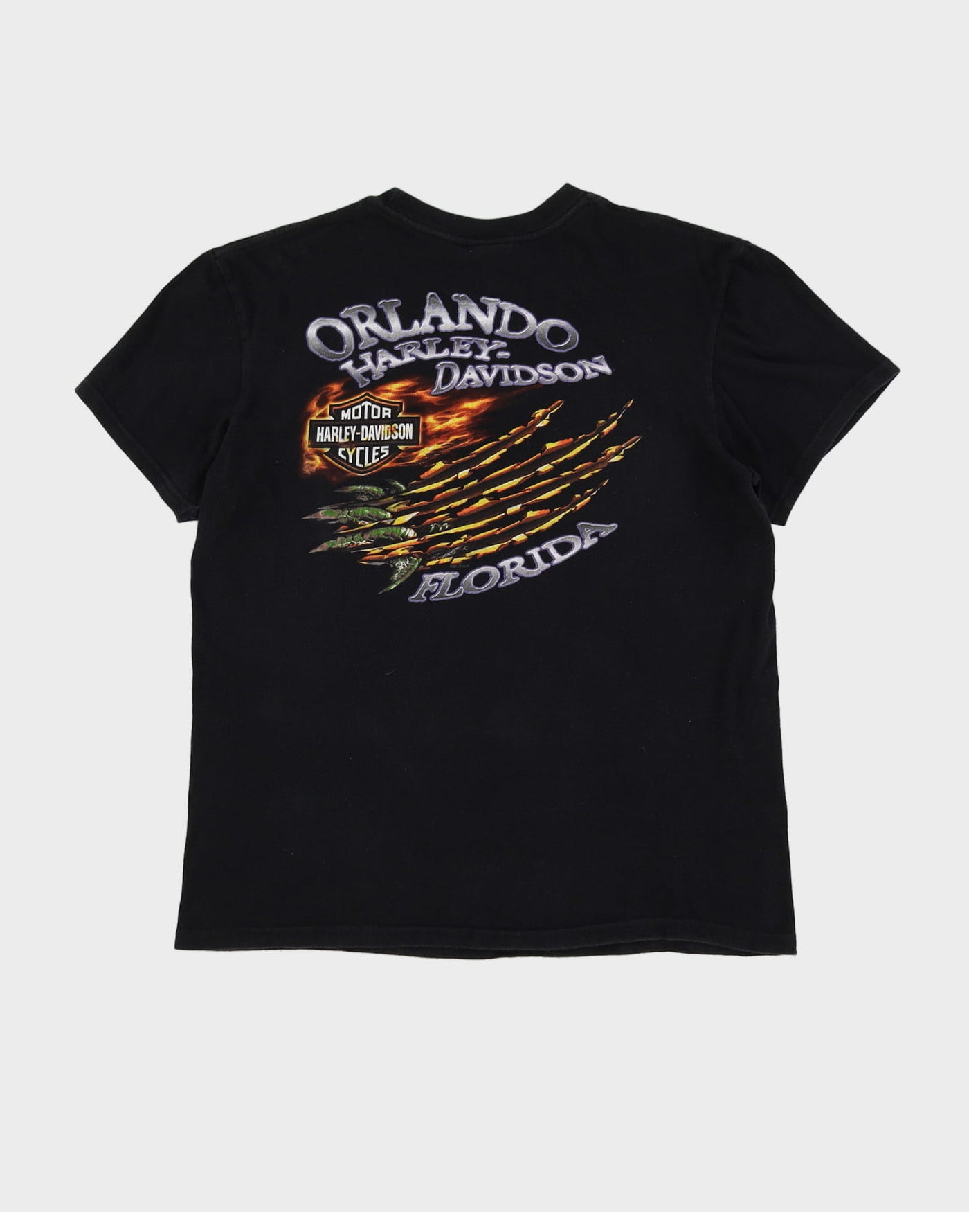 2013 Harley Davidson Black Crocodile Print T-Shirt - L