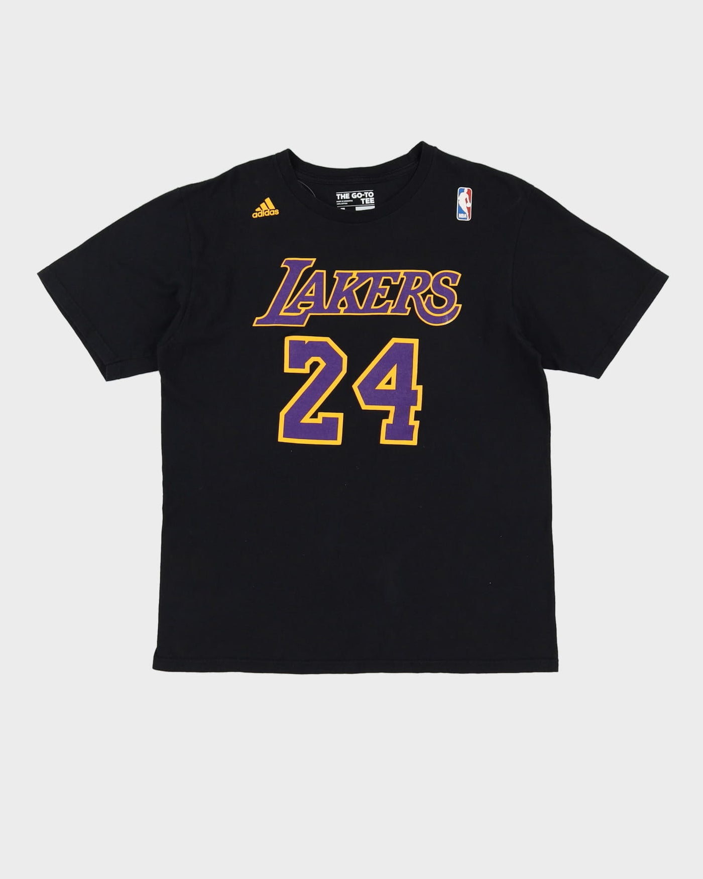 00s Kobe Bryant #24 Lakers Adidas Black T-Shirt - M / L