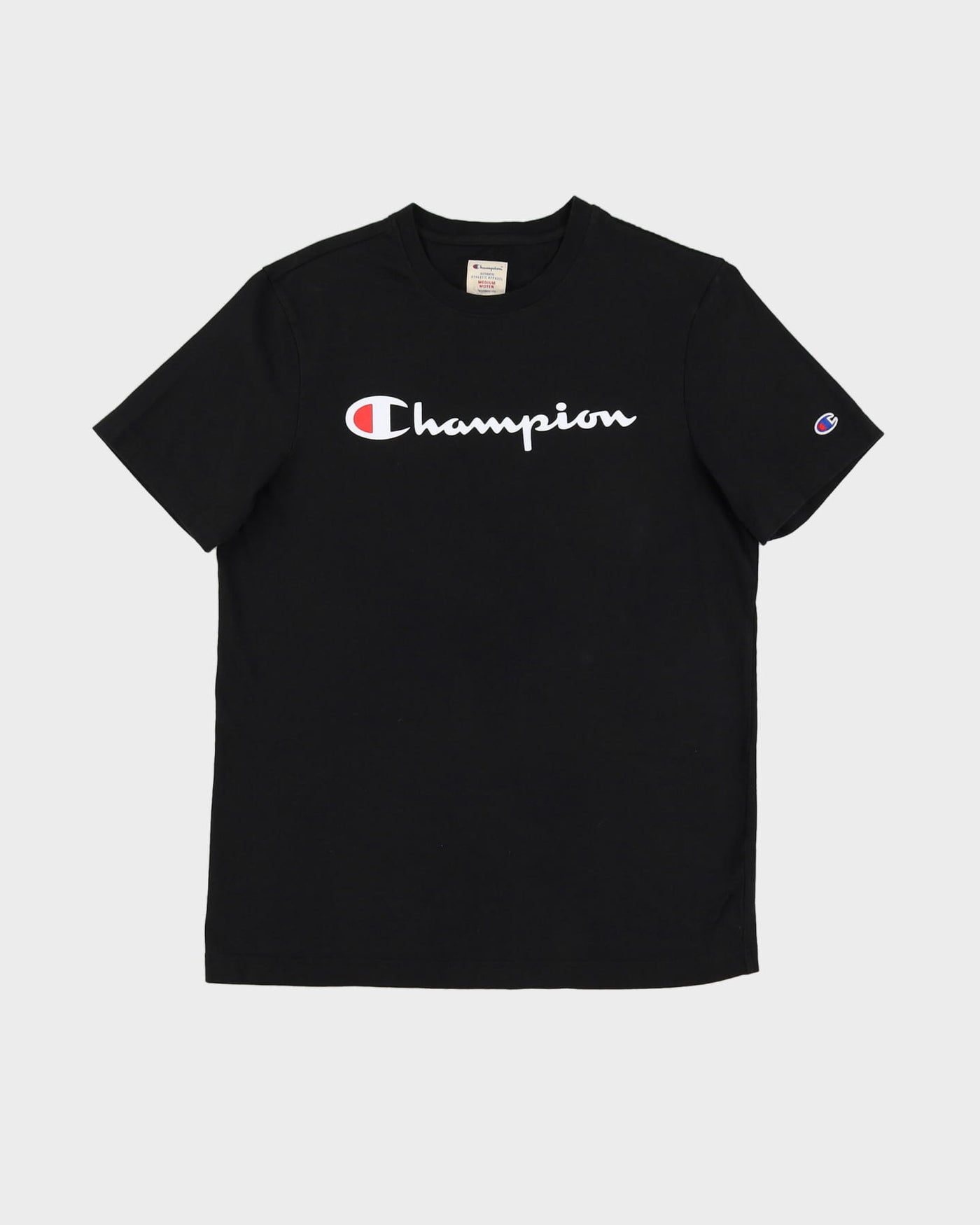 00s Champion Black T-Shirt - M