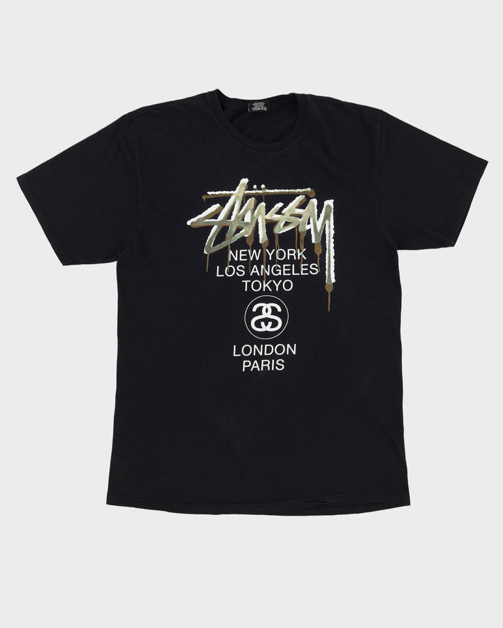 00s Stussy Location Tee Black T-Shirt - L