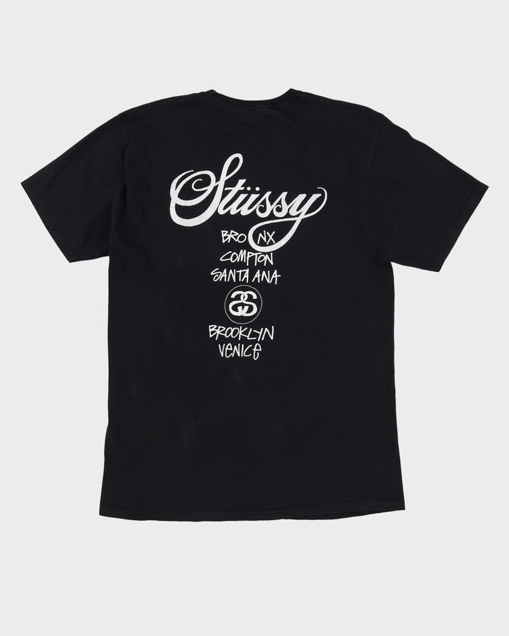 00s Stussy Location Tee Black T-Shirt - L