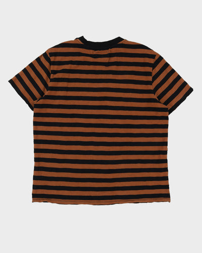 00s Guess Brown / Black Striped T-Shirt - XL / XXL