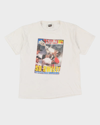 00s White Calgary Sun Print T-Shirt - XL