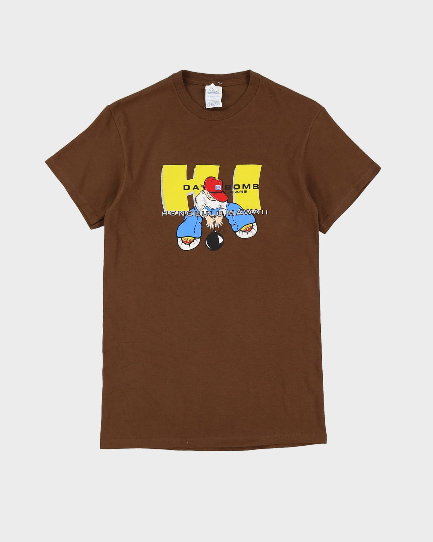 Da Bomb Graphic Print Brown T-Shirt - XS