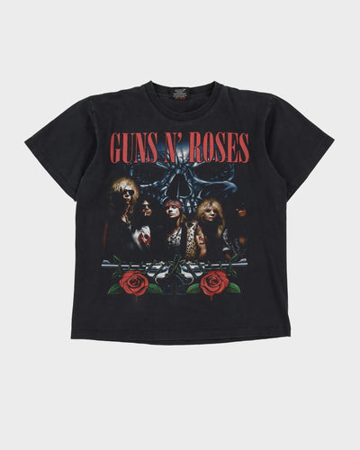 Early 00s Guns N' Roses Black Graphic T-Shirt - XL
