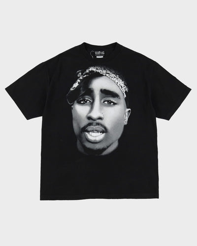 2006 Tupac Gemstone Studded Graphic Band T-Shirt - XL