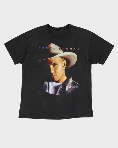 Vintage 1996 Garth Brooks Fresh Horses Tour Black Graphic Band T-Shirt - L / XL