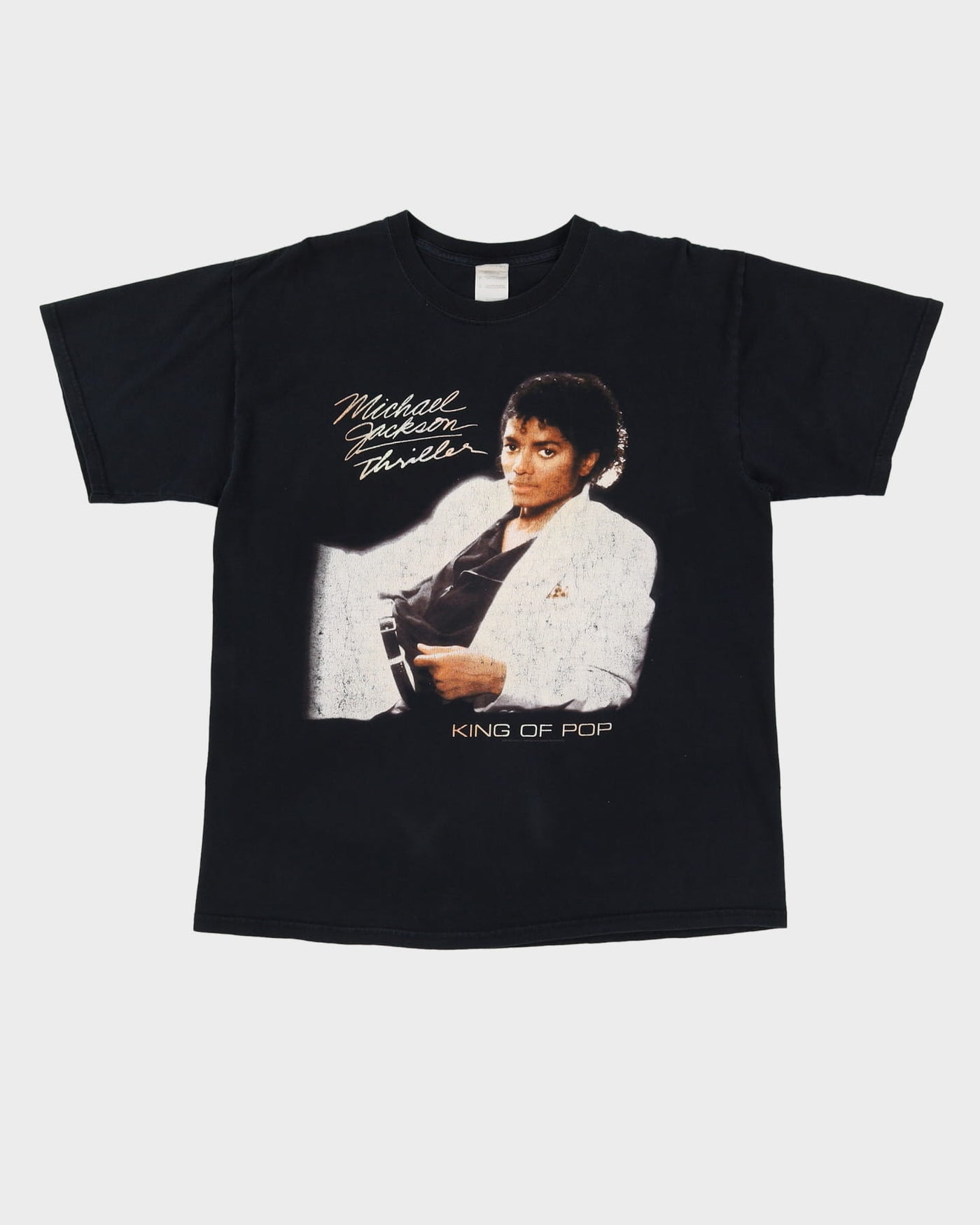 2008 Michael Jackson Thriller King Of Pop Black Graphic Band T-Shirt - L / XL