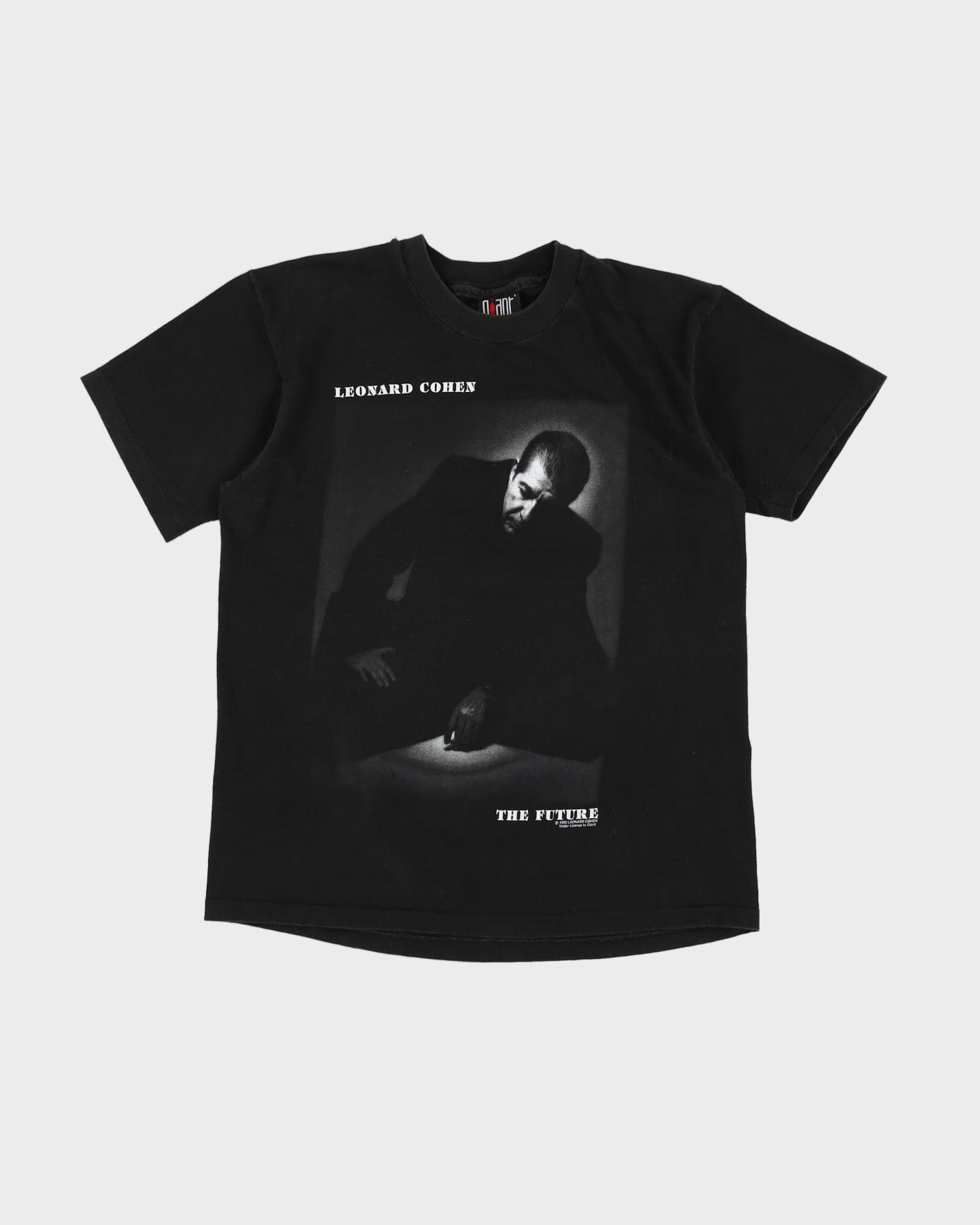 1993 Leonard Cohen The Future Black Graphic Giant Tag Band T-Shirt - M