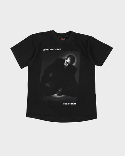 1993 Leonard Cohen The Future Black Graphic Giant Tag Band T-Shirt - M