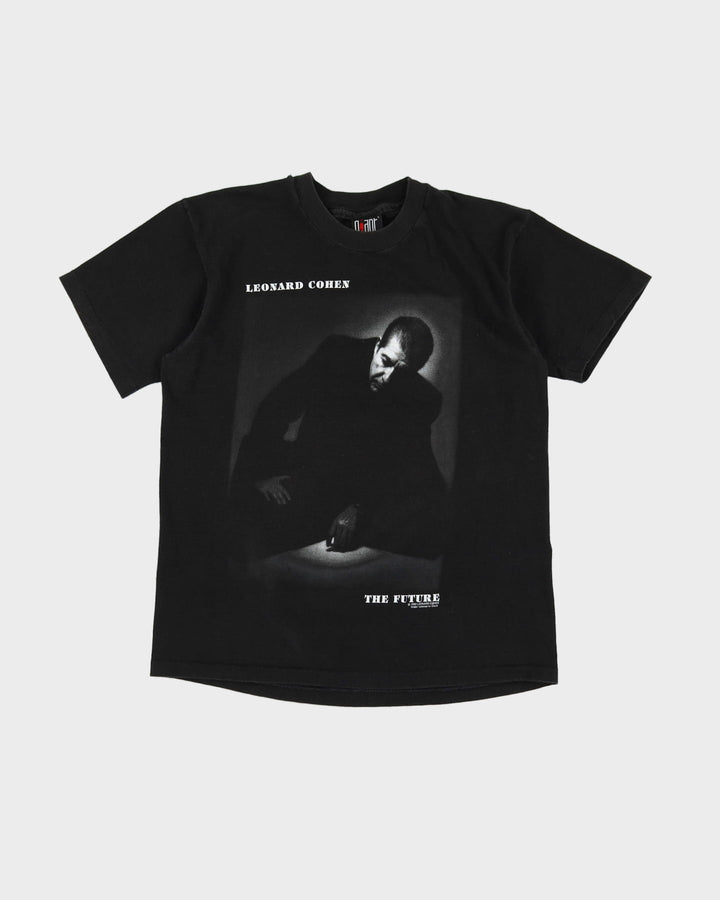 1993 Leonard Cohen The Future Black Graphic Giant Tag Band T-Shirt - M