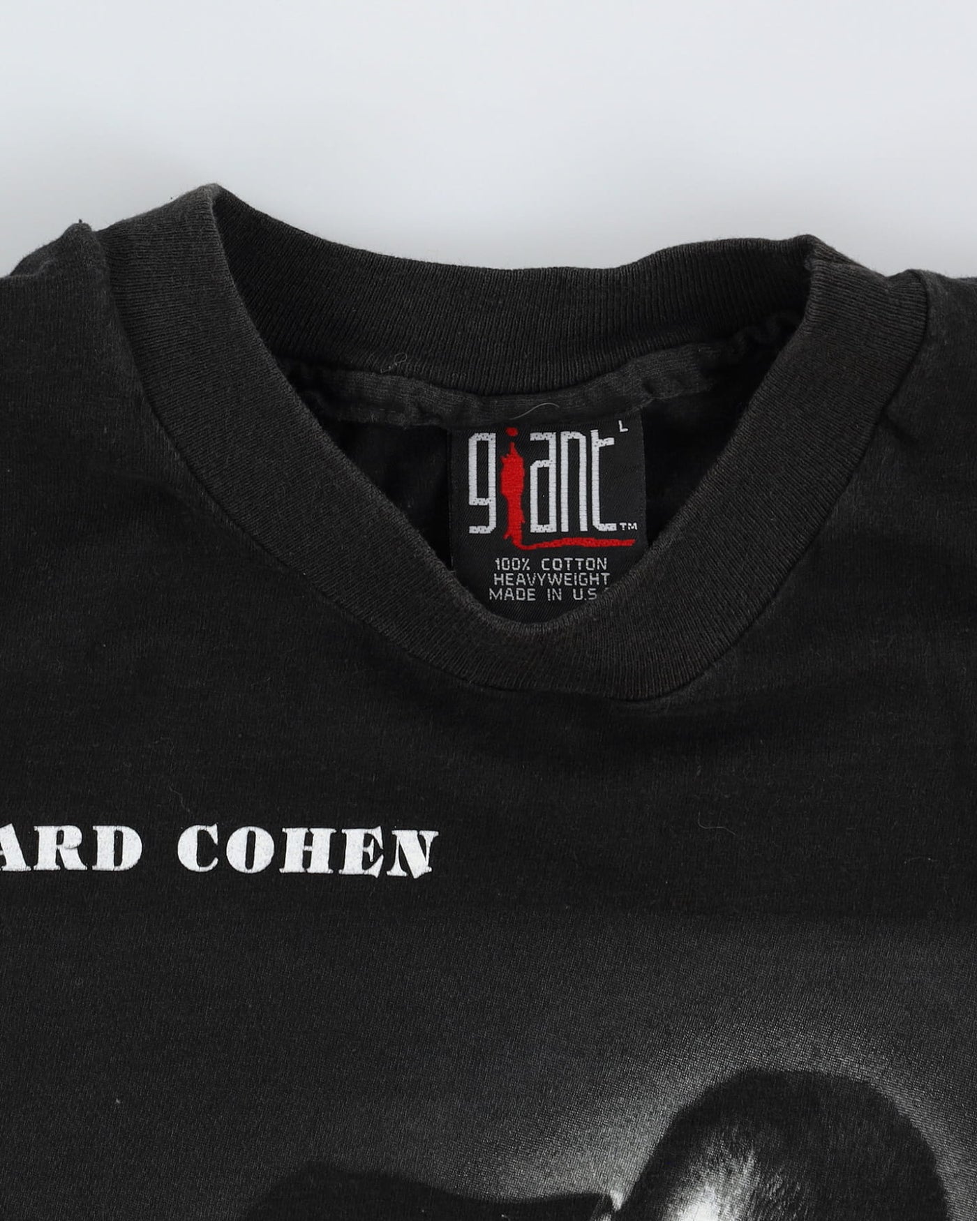 1993 Leonard Cohen The Future Black Graphic Giant Tag Band T-Shirt - M