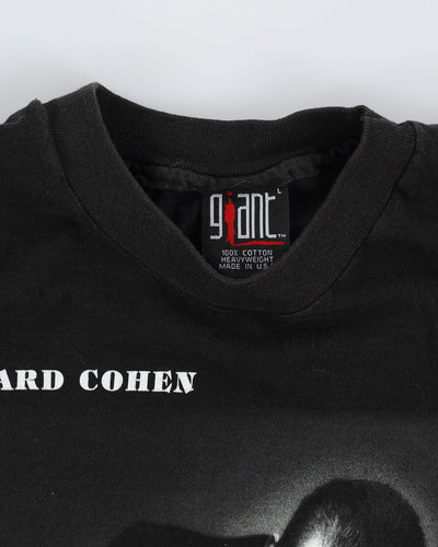 1993 Leonard Cohen The Future Black Graphic Giant Tag Band T-Shirt - M
