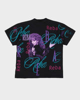 1995 Reba Black Graphic All Over Print Band T-Shirt - L