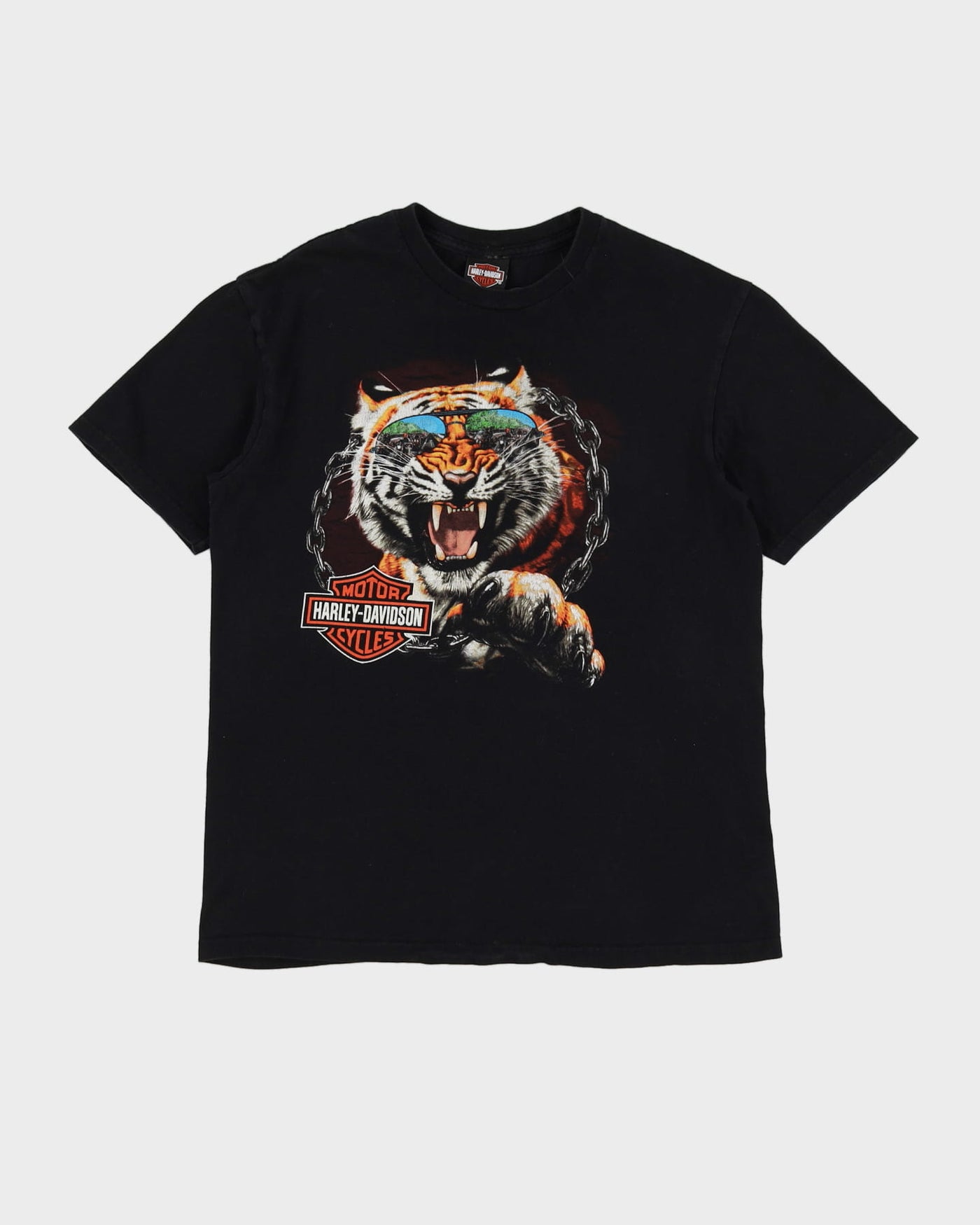 2010 Harley Davidson Tiger Black Graphic T-Shirt - L