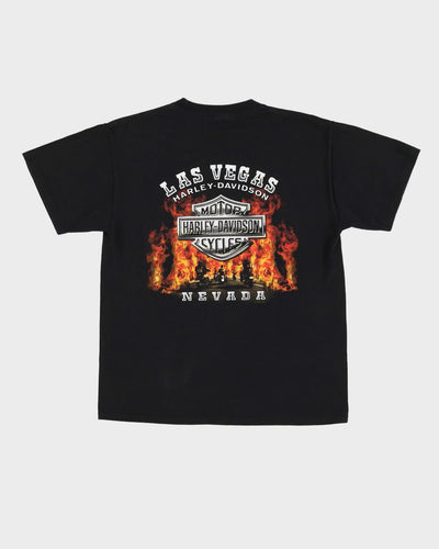 2002 Harley Davidson Las Vegas Black Graphic T-Shirt - M