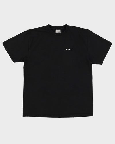 Early 00s Nike Black Oversized Embroidered Swoosh T-Shirt - L