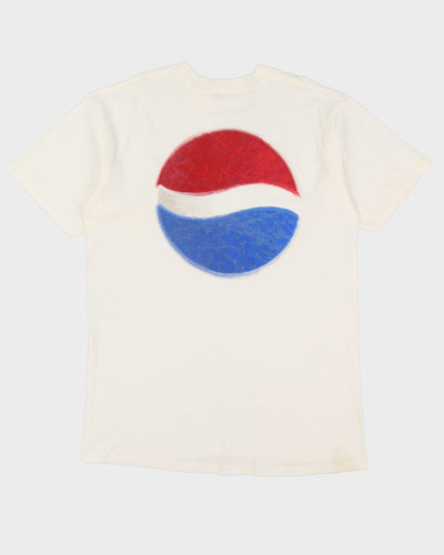 Vintage 90s Deadstock With Tags Pepsi White Long Fit Graphic T-Shirt - L