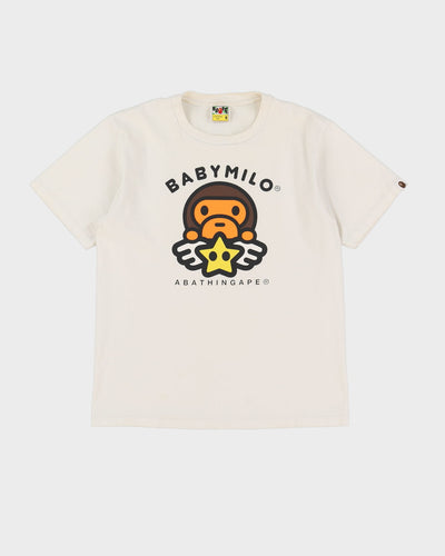 Bape Baby Milo Mario Star White Graphic T-Shirt - M
