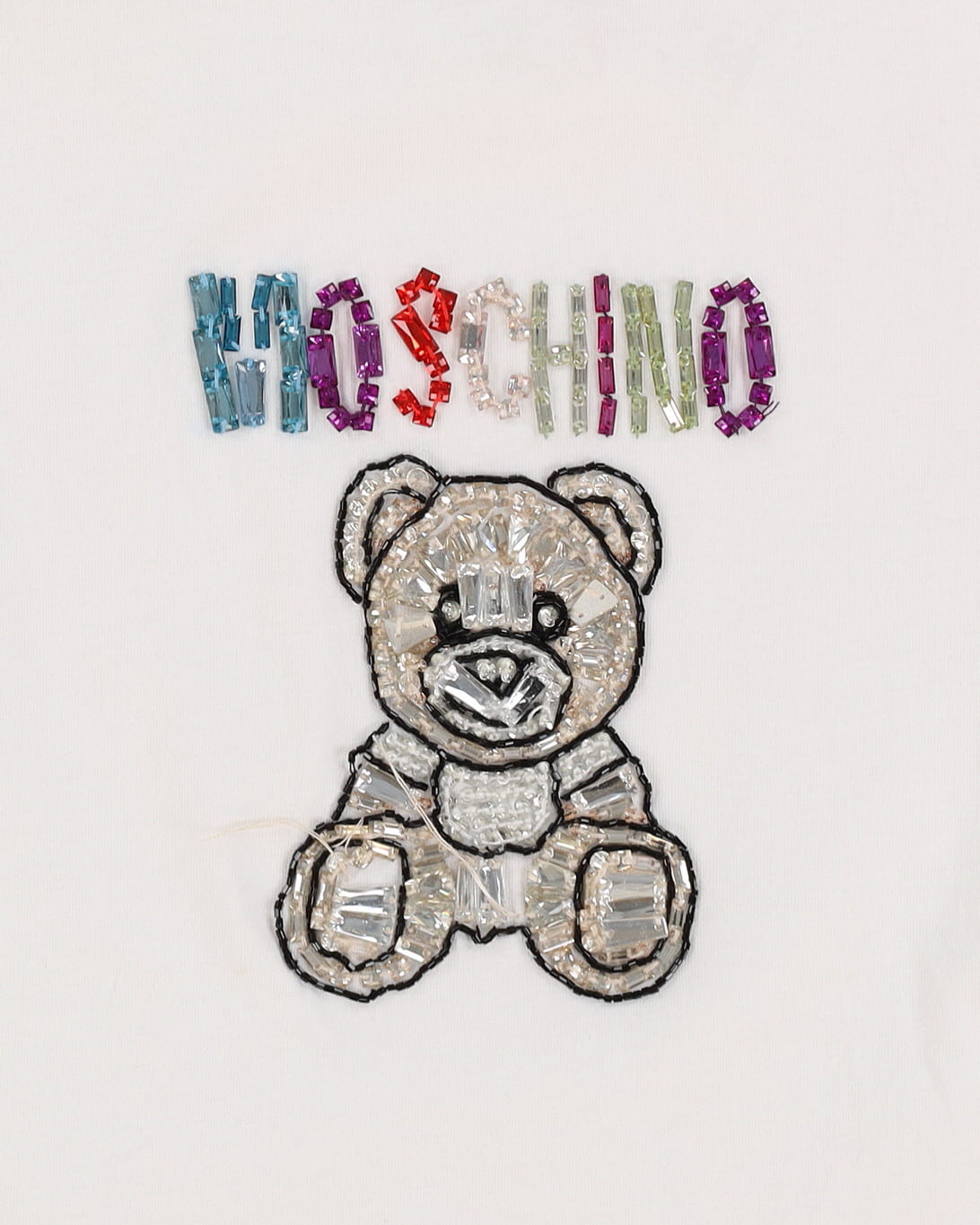 2017 Moschino Bear With Jewels White Designer T-Shirt - L