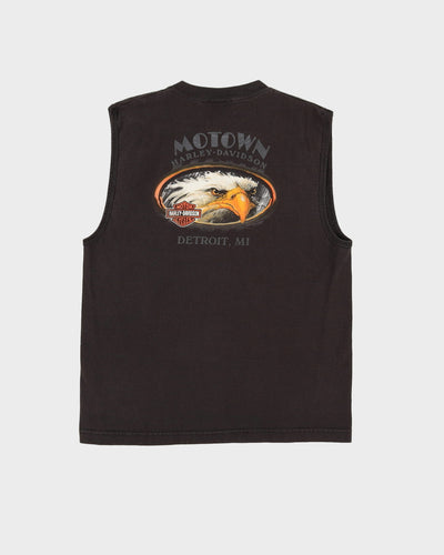 2002 Harley Davidson Motown Detroit Faded Black Vest - M