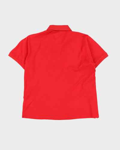 Moncler Red Slim Fit Triple Logo Polo Shirt - M / L