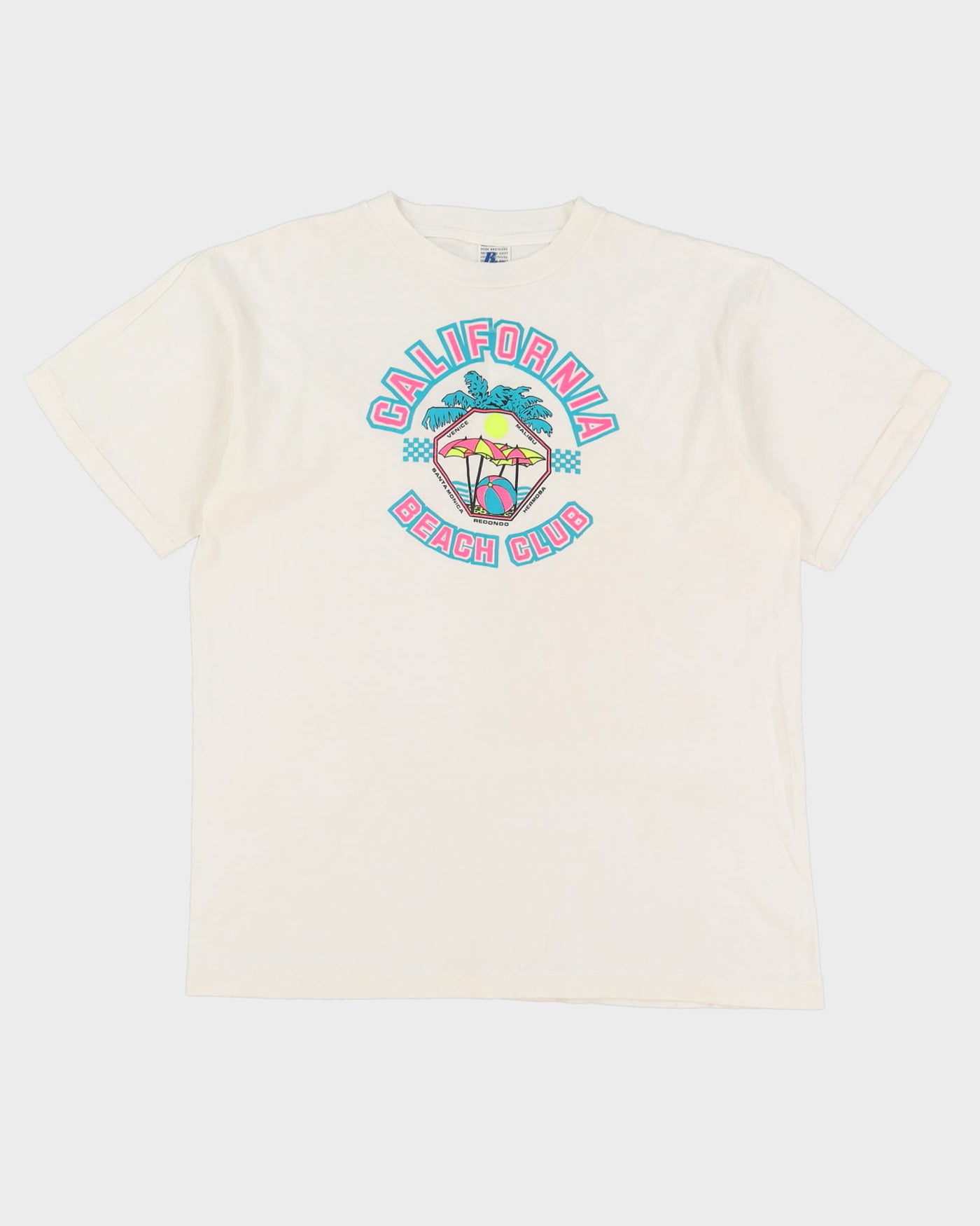 Vintage 80s California Beach Club White Single Stitch T-Shirt - L / XL