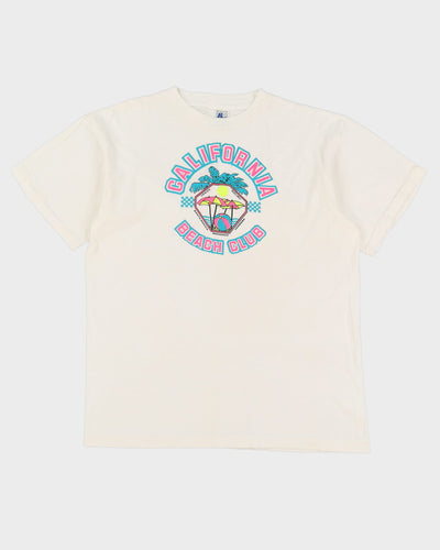Vintage 80s California Beach Club White Single Stitch T-Shirt - L / XL