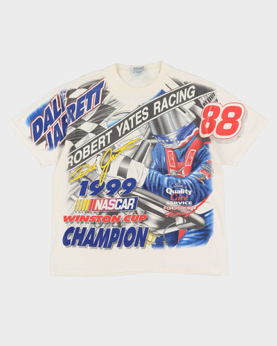 Vintage 1999 Dale Jarrett NASCAR Chase Authentics All Over Print White Single Stitch T-Shirt - XL