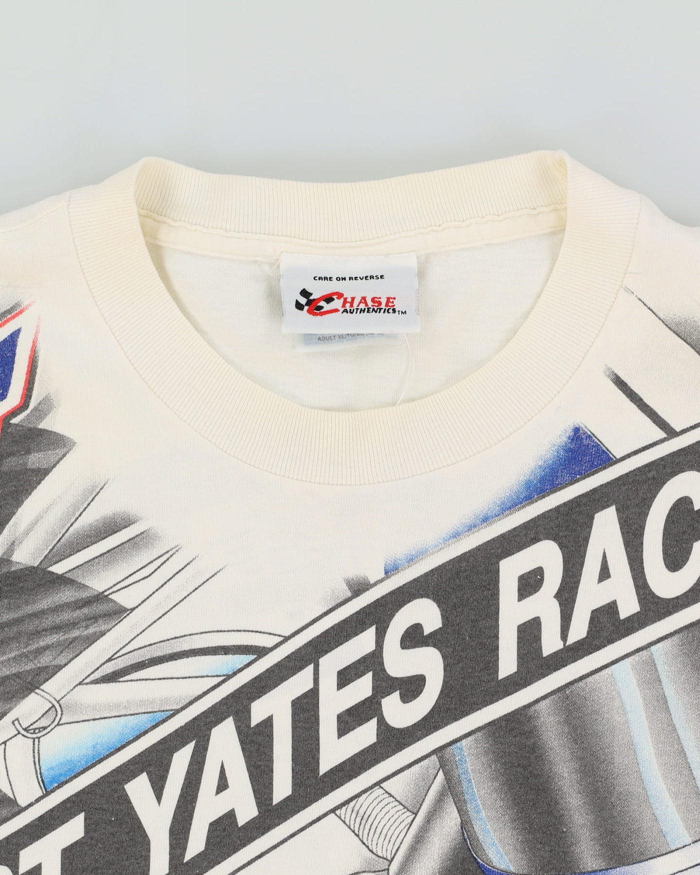 Vintage 1999 Dale Jarrett NASCAR Chase Authentics All Over Print White Single Stitch T-Shirt - XL