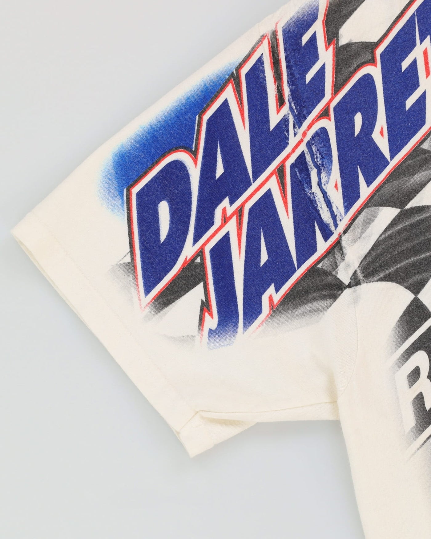 Vintage 1999 Dale Jarrett NASCAR Chase Authentics All Over Print White Single Stitch T-Shirt - XL