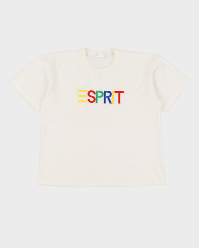 Vintage 90s Esprit White Single Stitch Boxy Fit T-Shirt - L