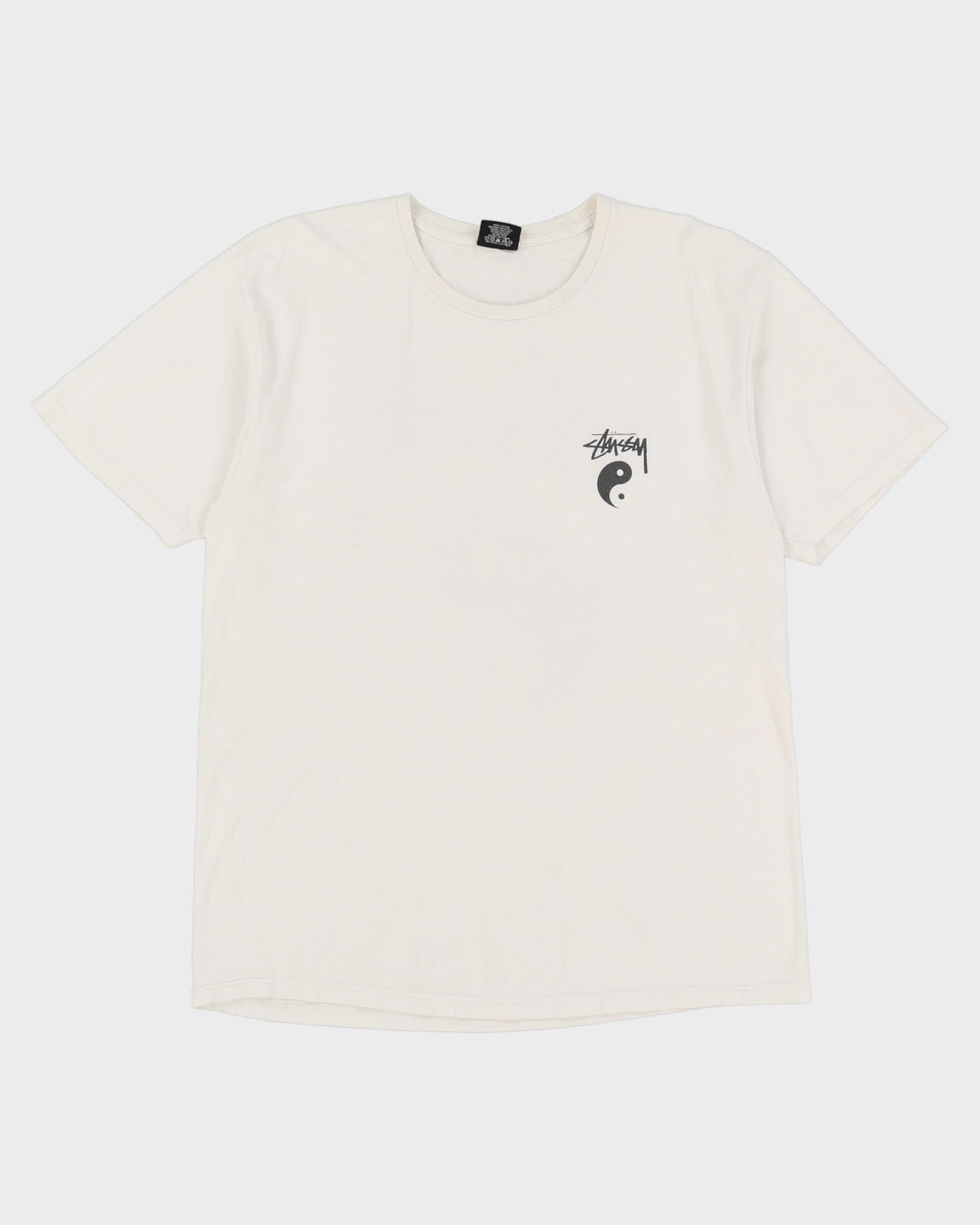 Stussy Ying & Yang White Graphic T-Shirt - L