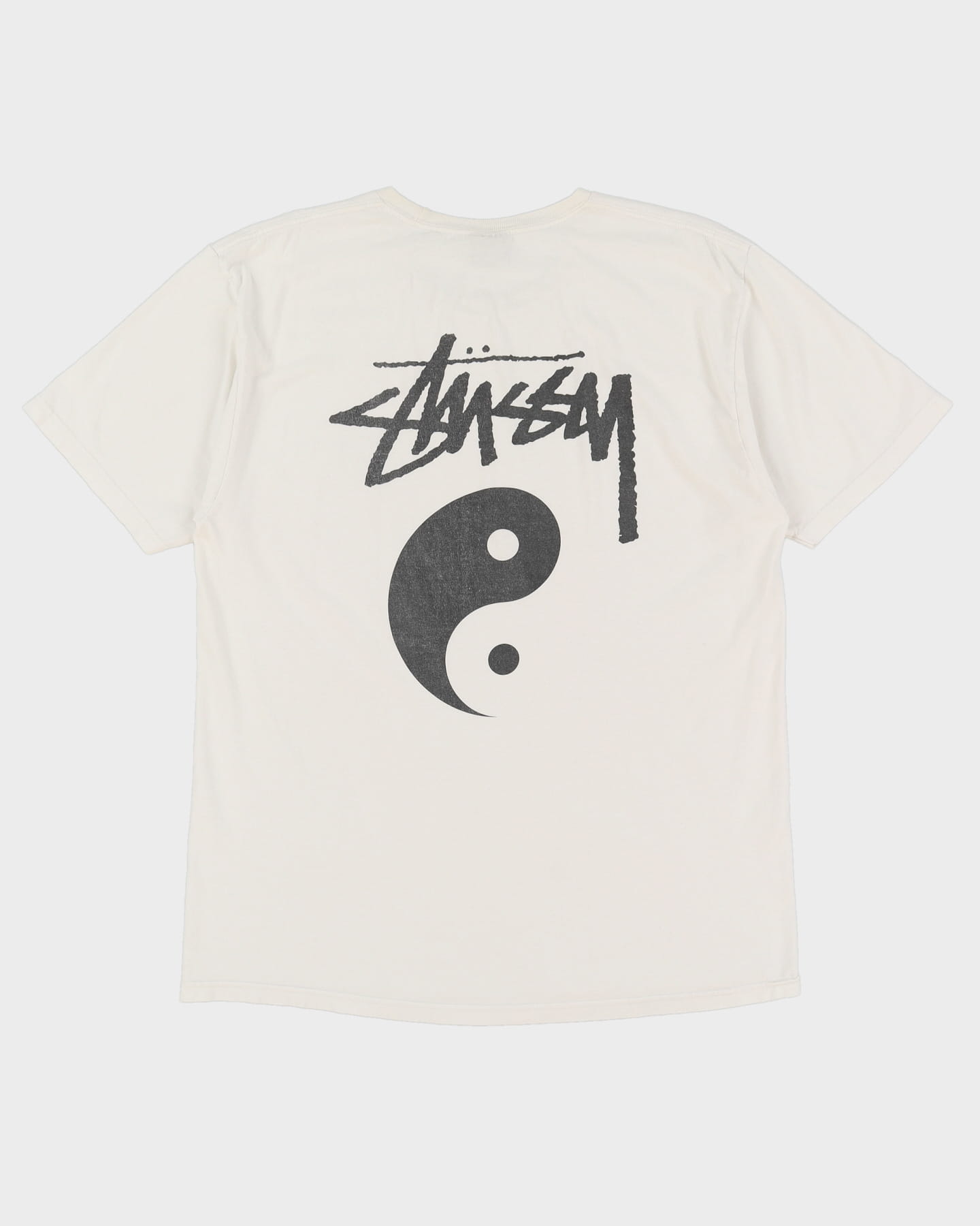 Stussy Ying &amp; Yang White Graphic T-Shirt - L