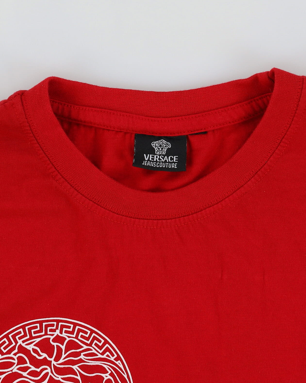 00s Versace Jeans Long Sleeve Red Embroidered T-Shirt - XS