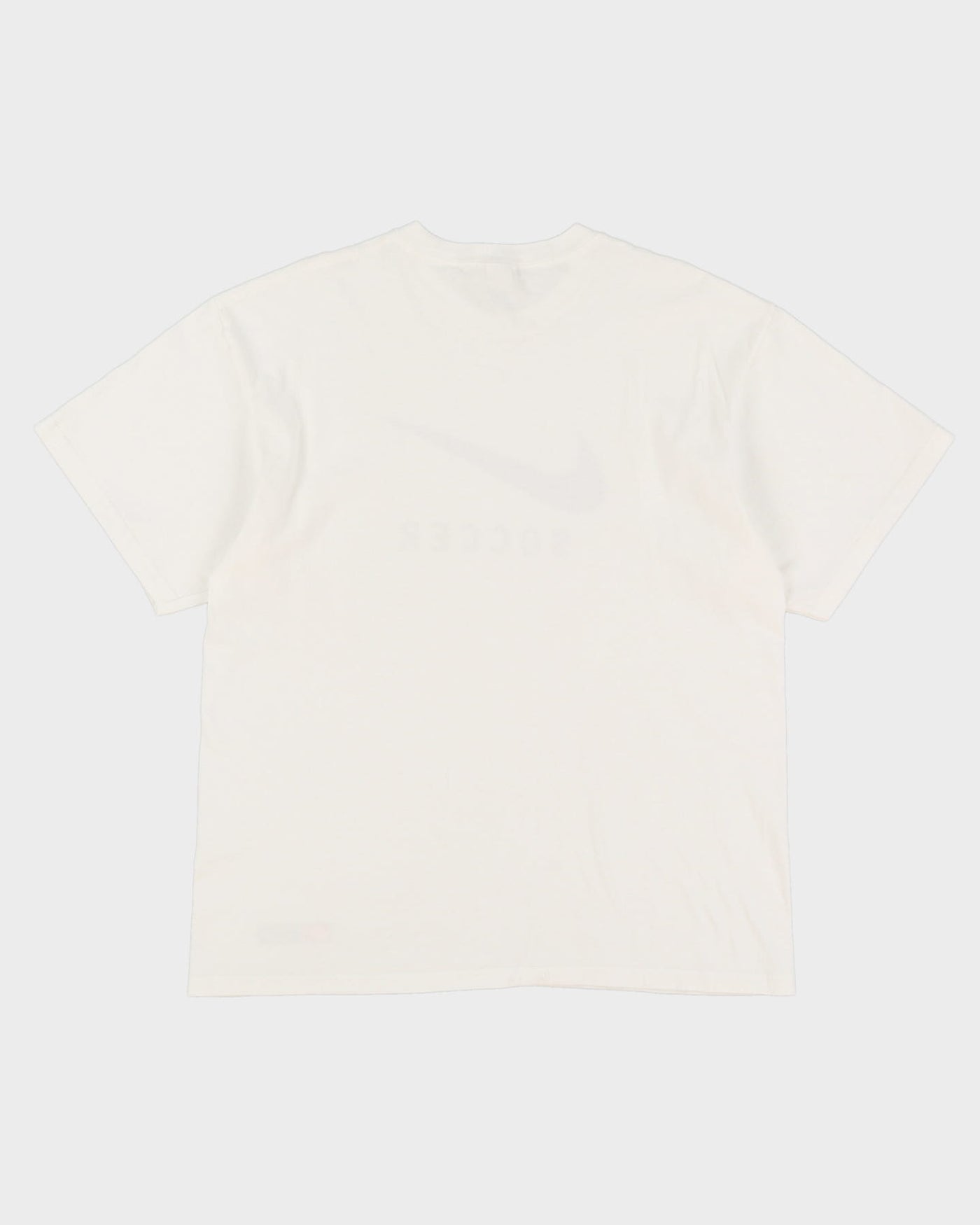 Vintage 90s Nike Soccer White Graphic T-Shirt - L