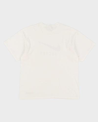 Vintage 90s Nike Soccer White Graphic T-Shirt - L
