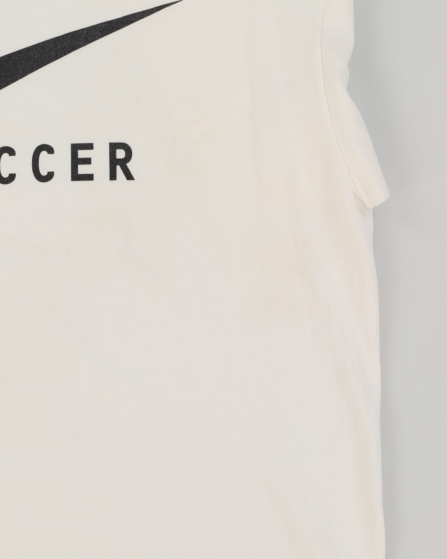 Vintage 90s Nike Soccer White Graphic T-Shirt - L