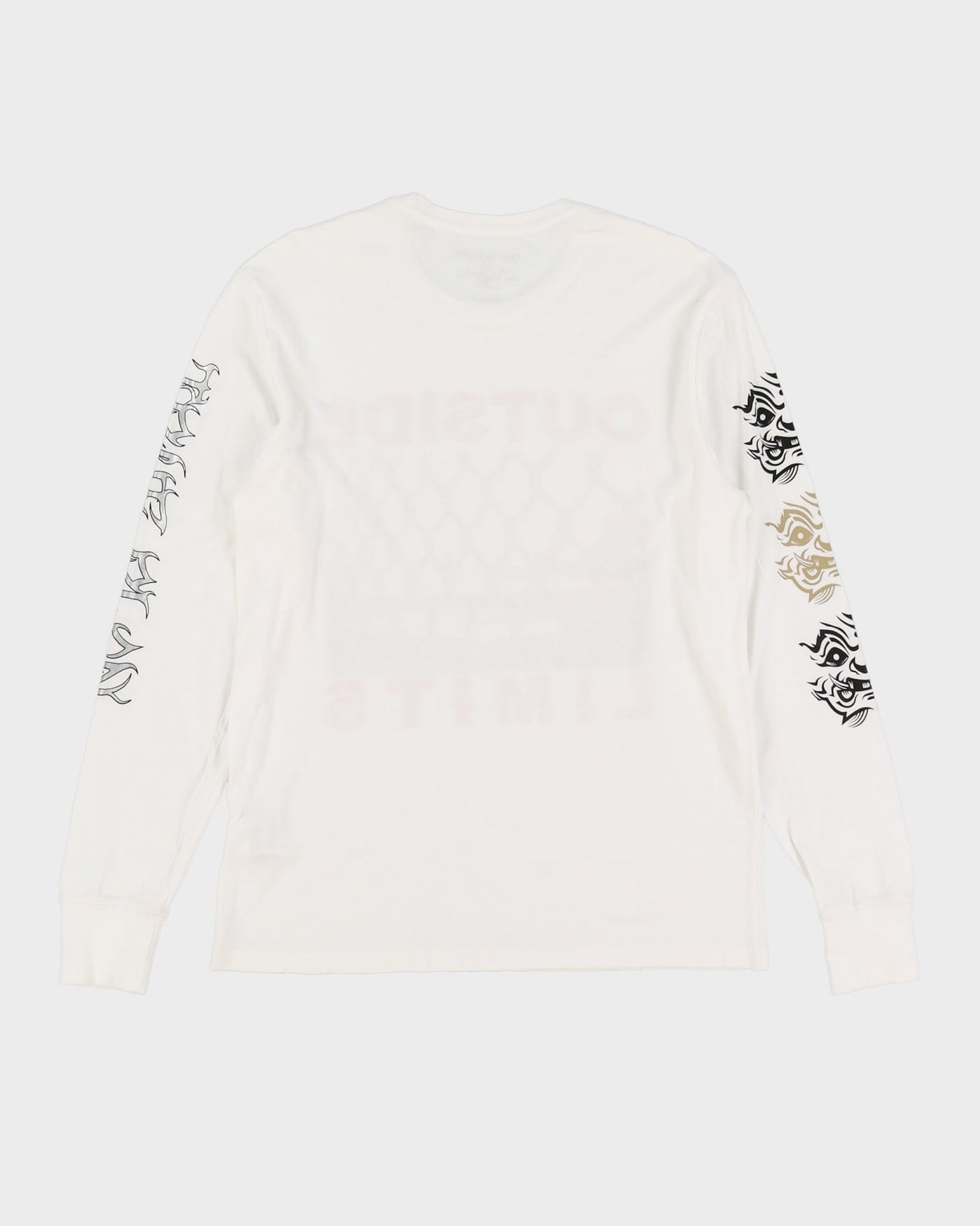True Religion White Long Sleeve Double Sided Graphic T-Shirt - M