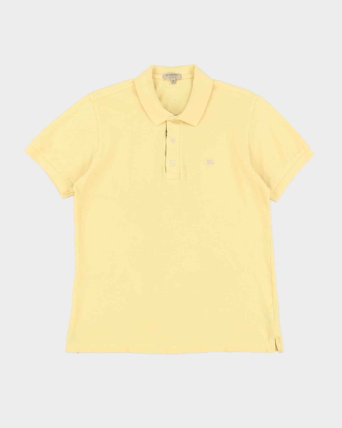 Burberry Slim Fit Yellow Polo Shirt - M