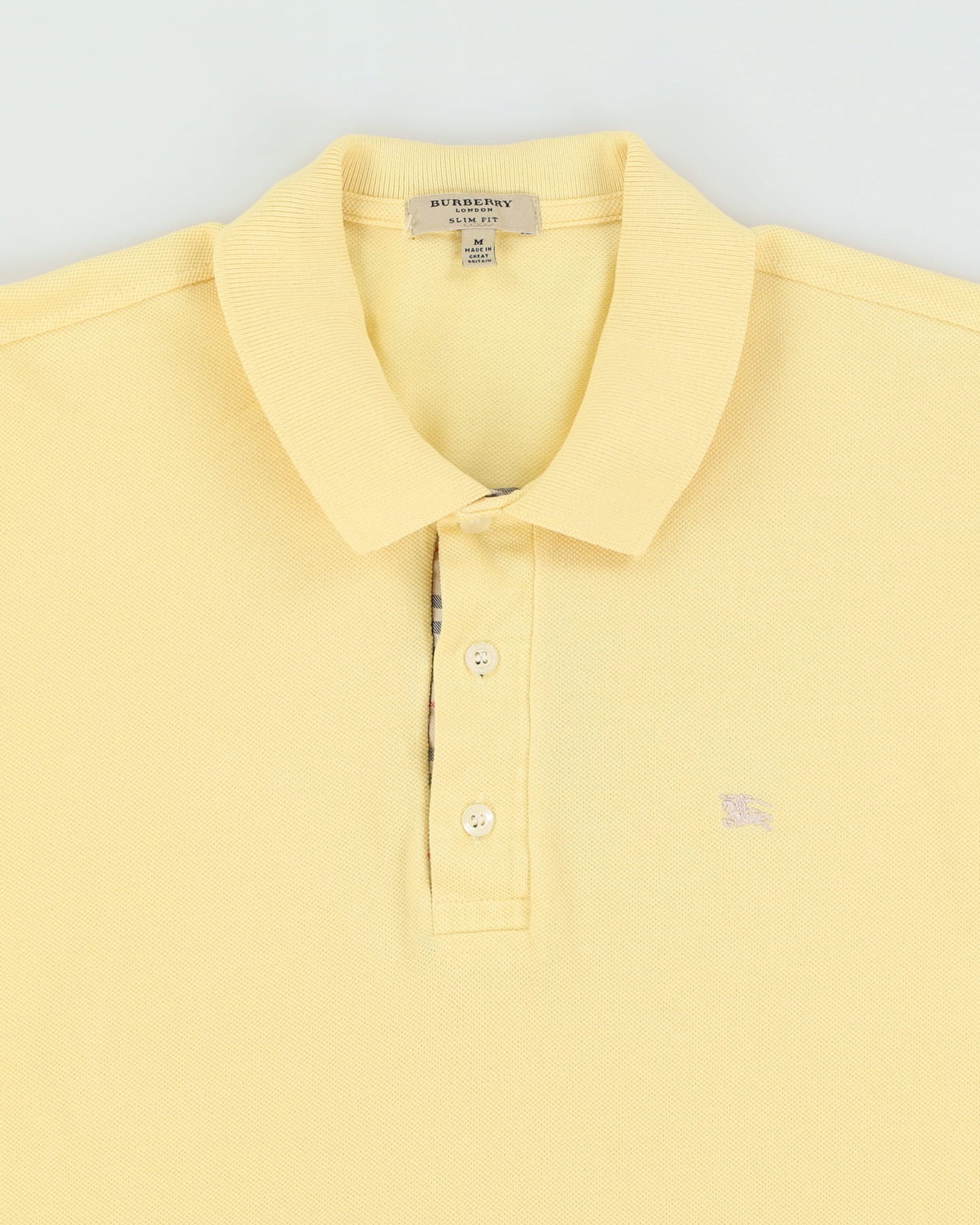 Burberry Slim Fit Yellow Polo Shirt - M