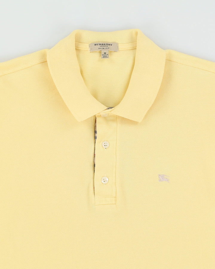 Burberry Slim Fit Yellow Polo Shirt - M