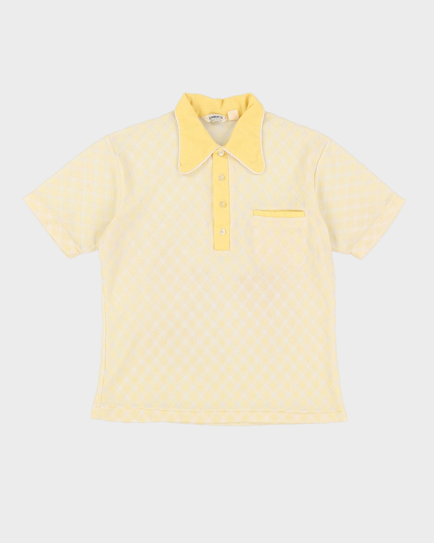 70s Enrico California Yellow Polo Shirt - M / L