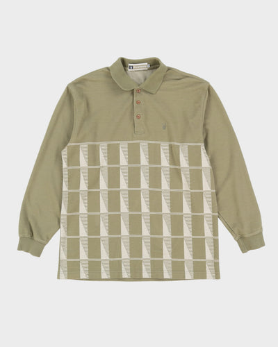 00s Playboy Green Long Sleeve Polo Shirt - L