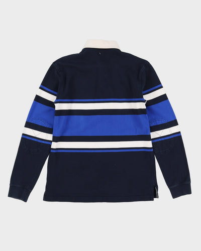 Nike Navy / Blue Striped Long Sleeve Rugby Shirt - M