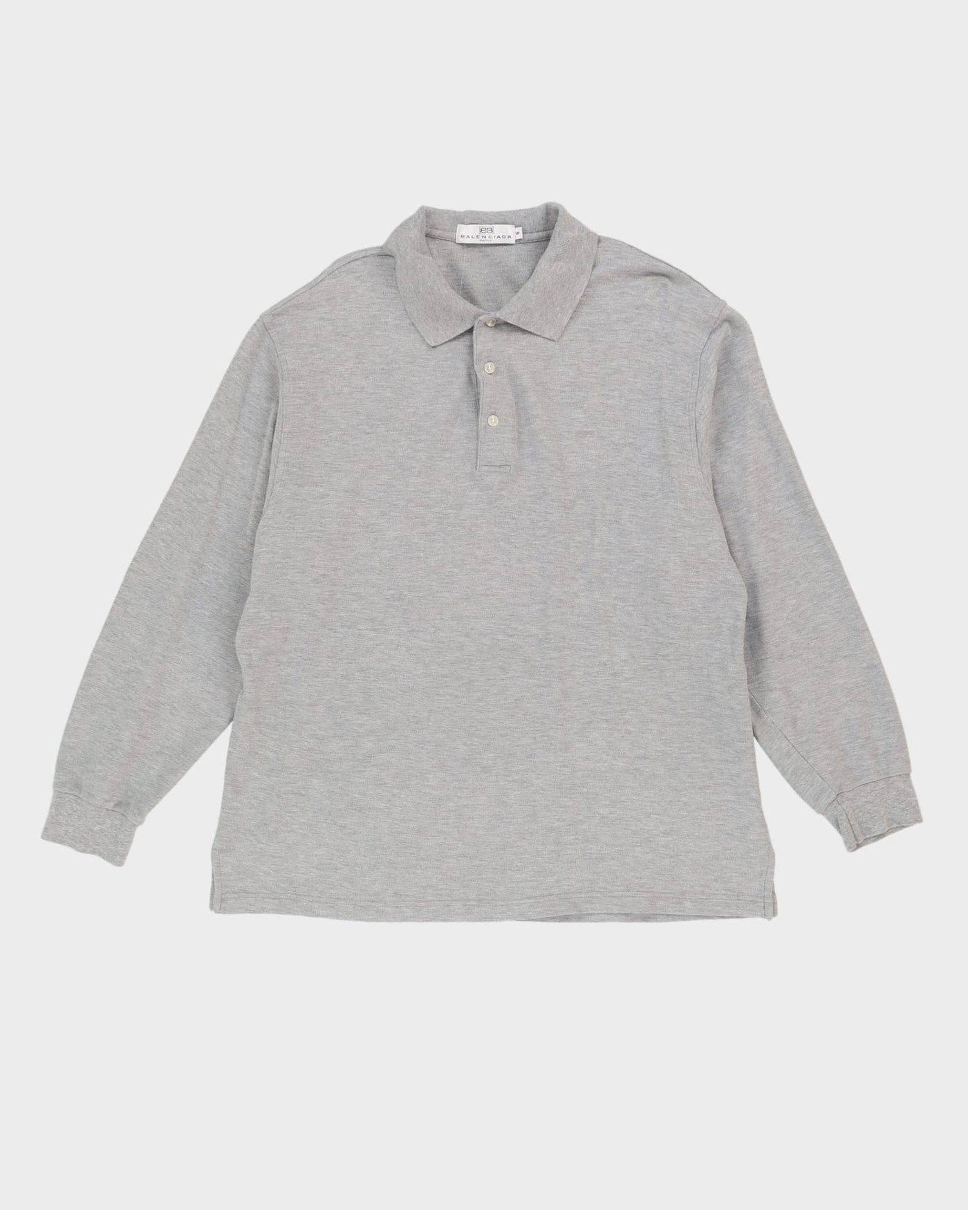 Balenciaga Grey Long Sleeve Polo Shirt - M