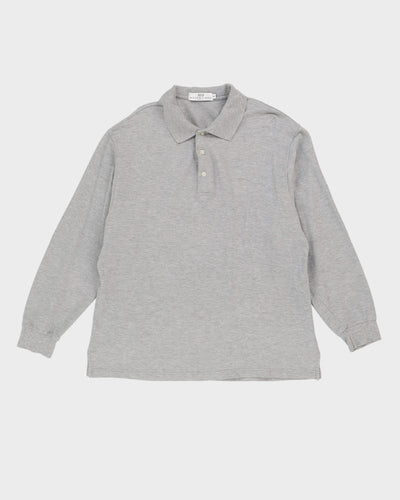 Balenciaga Grey Long Sleeve Polo Shirt - M