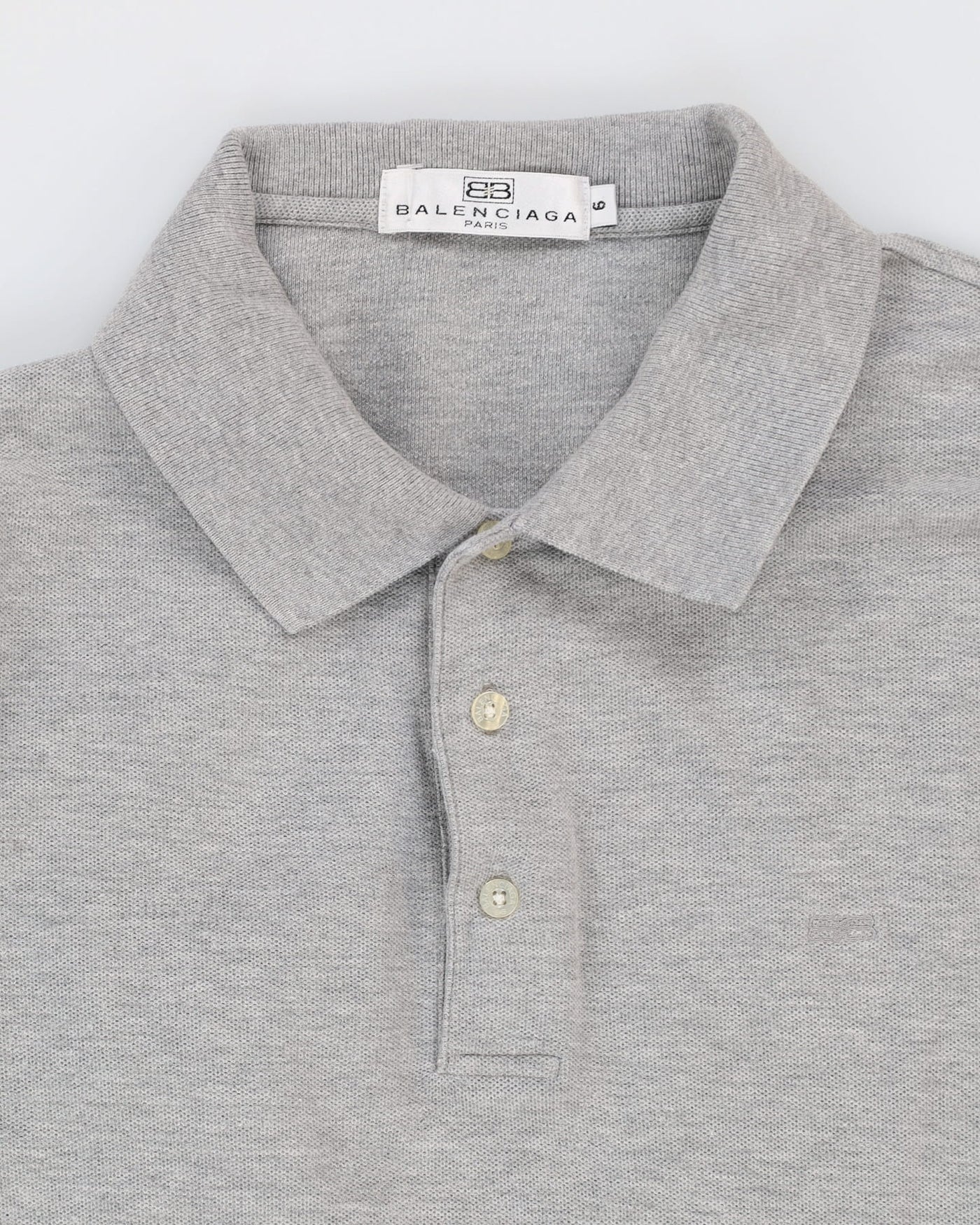 Balenciaga Grey Long Sleeve Polo Shirt - M
