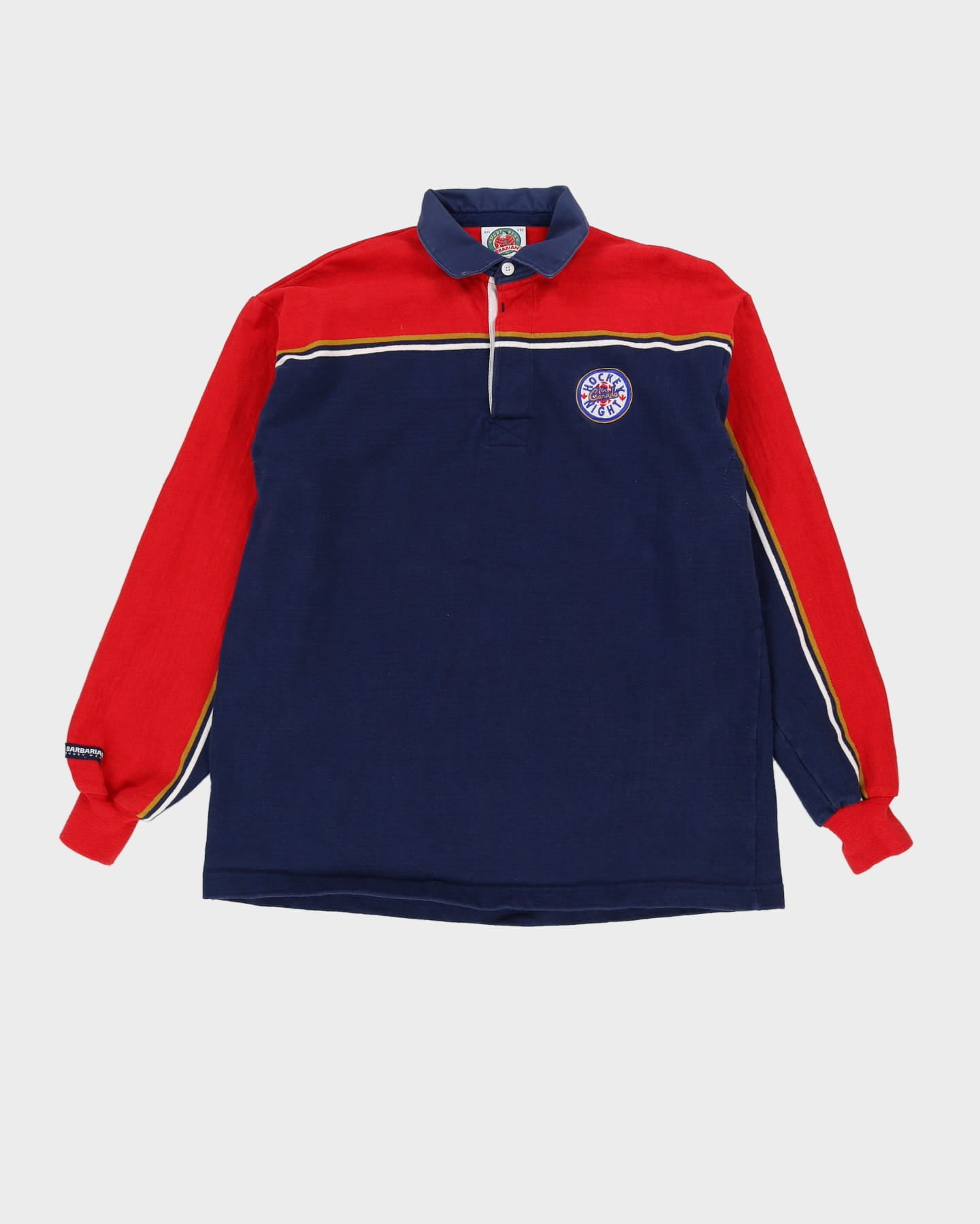Vintage 90s Hockey Night In Canada NHL Navy Rugby Shirt - XL / XXL
