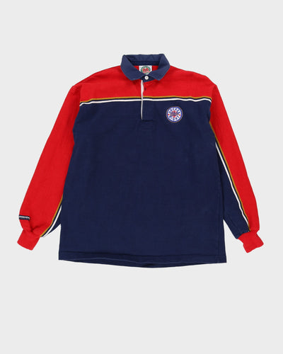 Vintage 90s Hockey Night In Canada NHL Navy Rugby Shirt - XL / XXL
